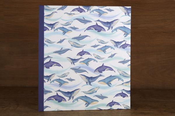 Ordner mit lustigen Fischen blaue Wale